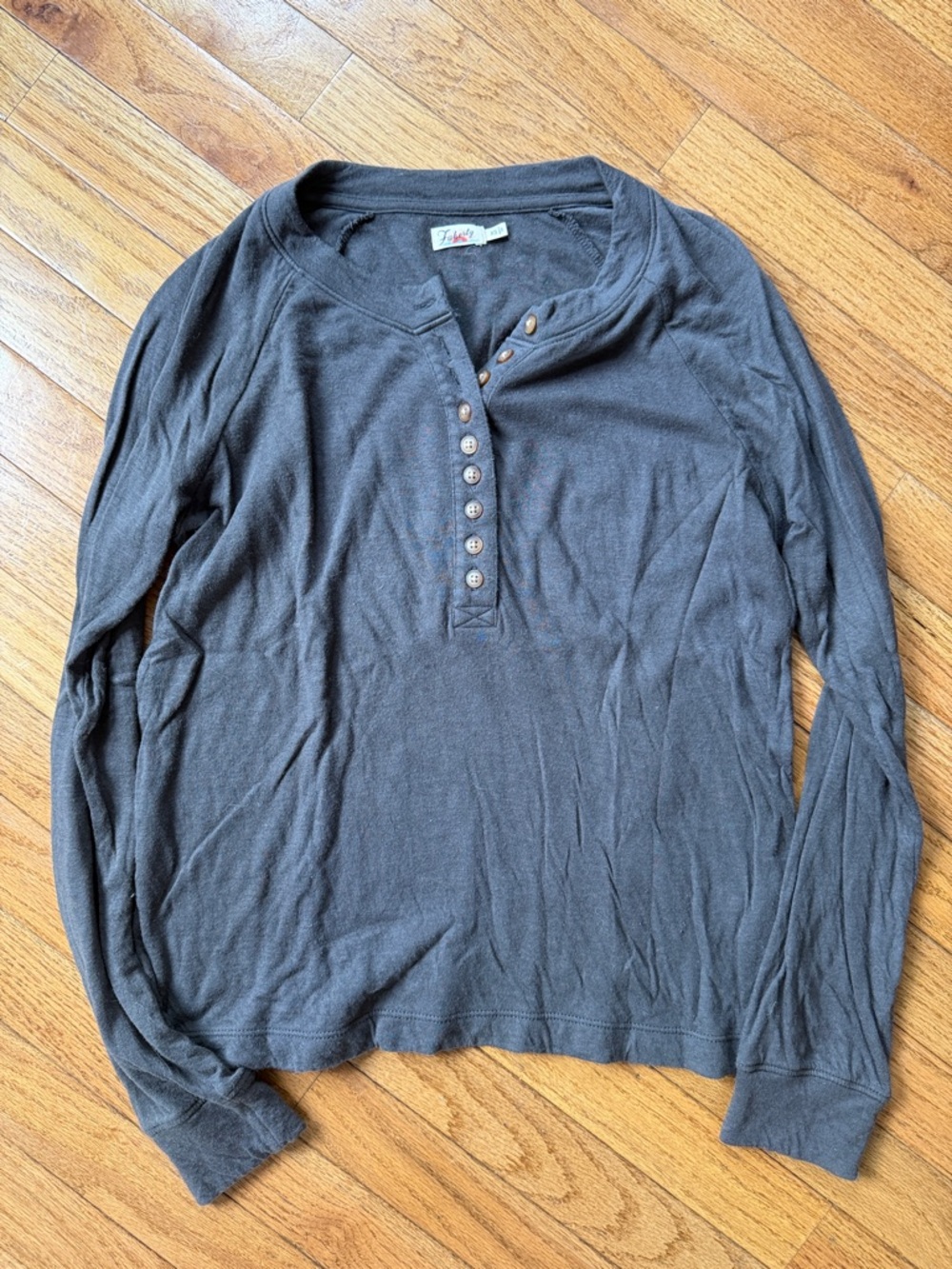 Faherty Charcoal Long-Sleeve Henley